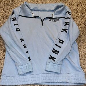 Light Blue PINK collared Sweatshirt